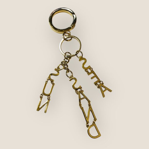 Victoria's Secret Sea Sand Sun Keychain Bag Clip With Rhinestone Letter Charms - Picture 2 of 6